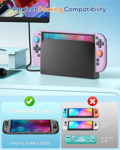 Image of WAXITY Dockable Protective Case for Nintendo Switch 2-Light Purple