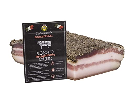 Pancetta Stesa (pancetta tesa, rigatino) | trancio sottovuoto da 0,5 kg | Salume artigianale Toscano | Salumificio Artigianale Gombitelli - Toscana