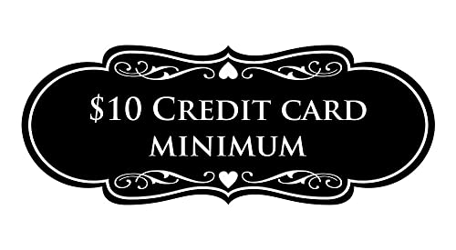 Panneau minimum carte de crédit signalétique de caisse noire L