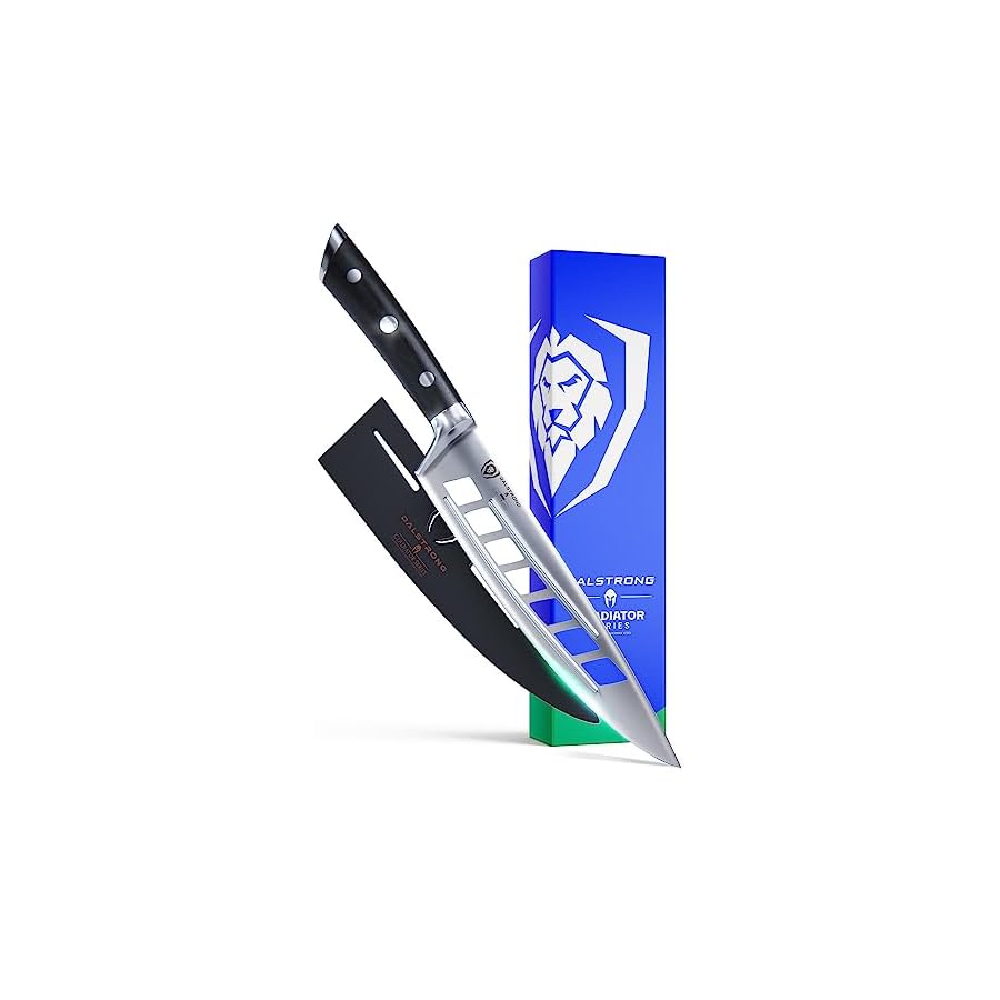 Dalstrong-Vegetable-8-Chef-Knife-Gladiator-Series-Elite-Forged-High-Carbon-German-Steel-Full-Tang-Black-G10-Handle-wSheath-Cover-Kitchen-Cooking-Knife-NSF-Certified Dalstrong Vegetable 8" Chef Knife - Gladiator Series Elite - Forged High Carbon German Steel - Full Tang - Black G10 Handle - w/Sheath Cover - Kitchen Cooking Knife - NSF Certified