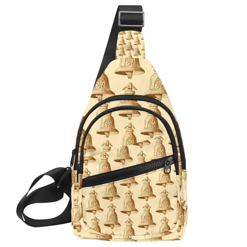 Bandolera cruzada para mujeres y hombres con diseño de campanas