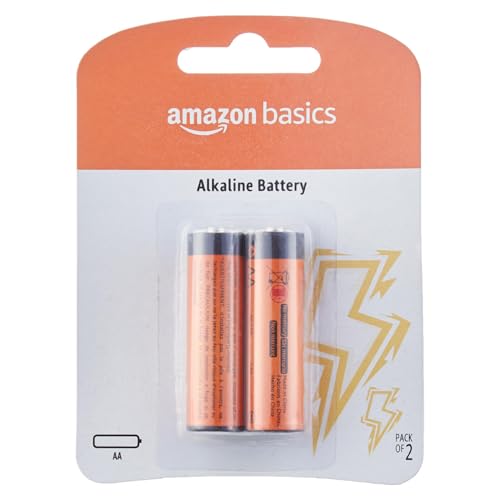 Image of Amazon Basics AA Alkaline Batteries (Pack of 2), 1.5V, Long Lasting, Leak-Proof, AA Batteries for Remote Controls, Toys, Clocks, Flashlights & Household Devices