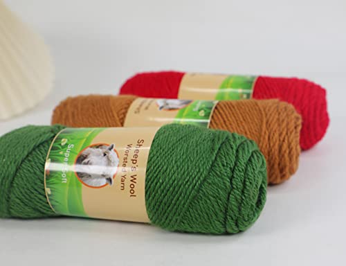 3-Pack Sheep Wool Worsted Yarn For Knitting And Crocheting 300 Grams Of Lamb Sheep's Wool #TOP4