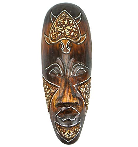 Masque en Bois 30cm - Motif Tortue - décoration Ethnique Chic Style Africain.