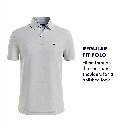 Image of Tommy Hilfiger Men's Short Sleeve Moisture Wicking Stretch Polo Shirt With Quick Dry + Uv Protection