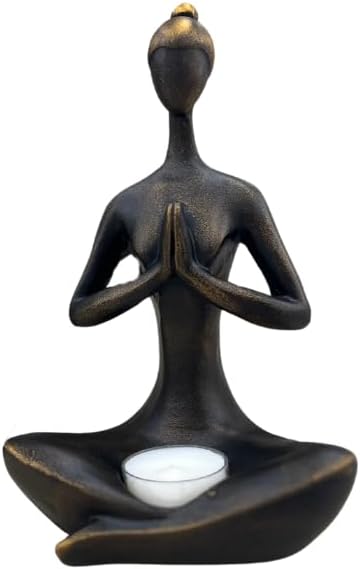 Yoga Pose Candleholder – Serene Tealight Holder for Meditation, Zen Room Decor, Yoga Gift for Women, Spiritual Shelf Accent
