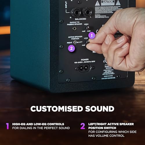 M-Audio Bx4 120-Watt Powered RCA, Auxiliary Studio Monitors/Desktop Computer Speakers for Music Production, Gaming, Live Streaming, and Podcasting (Pair)