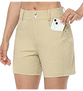 MoFiz Women's Golf Hiking Shorts Quick Dry Lightweight Athletic Casual Summer Cargo Shorts with P...