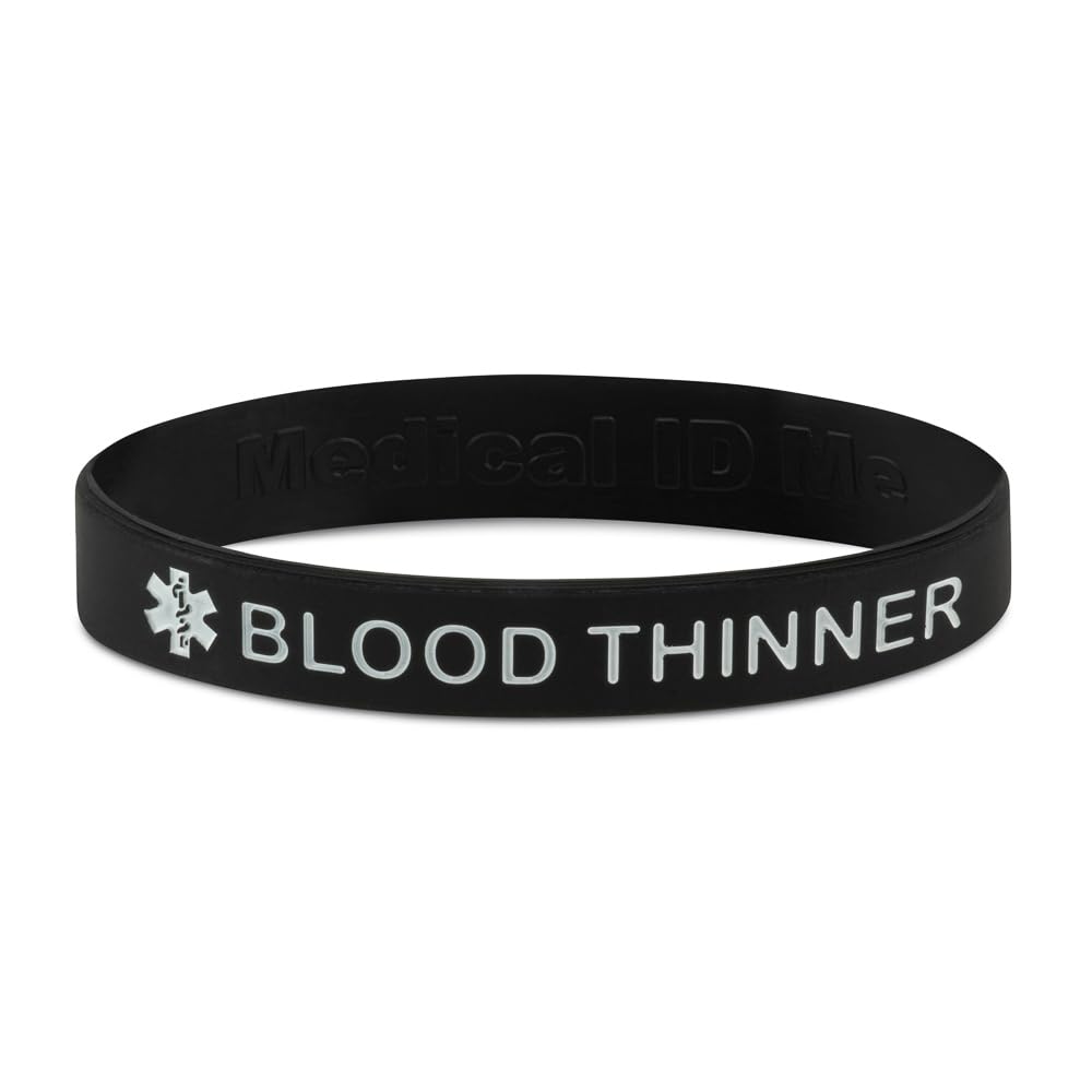 Pulseras de alerta médica anticoagulantes silicona 18-21 cm paquete 5