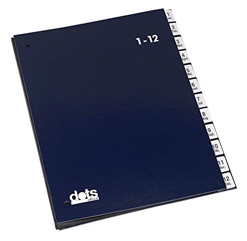 Classeur à pois bleu 1-12 au bureau pour trier vos documents