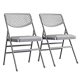 Cosco Products COSCO Ultra Comfort Commercial Fabric and Resin Mesh, Gray, 2-Pack Folding Chair, 2 Pack, Grey