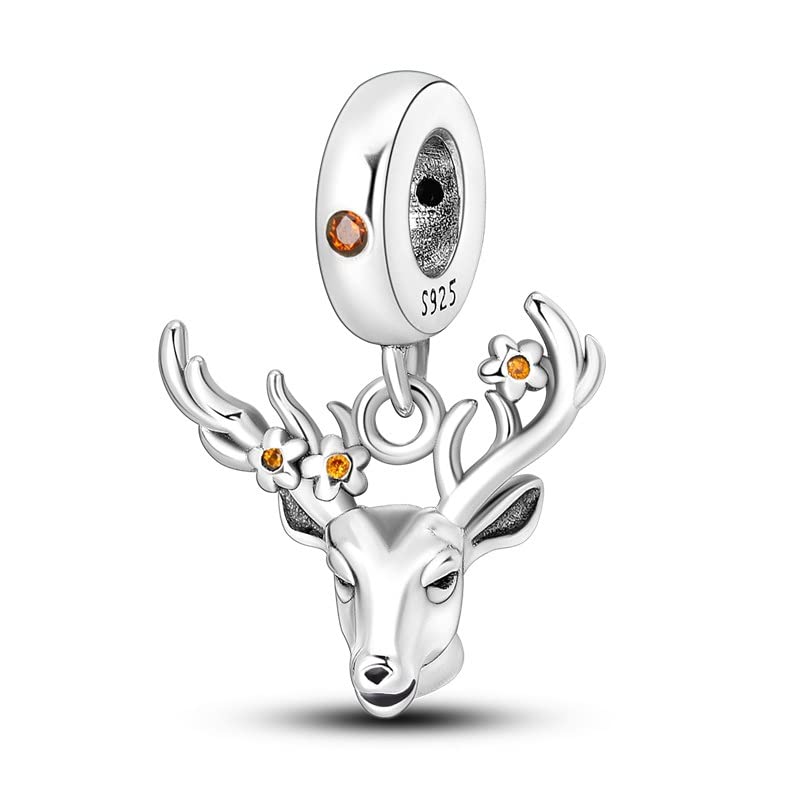 Colgante de alce de plata para pulsera europea el regalo ideal para amante de los animales