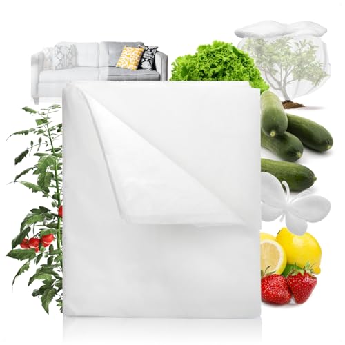 com-four® Housse en Voile pour tomates 9 x 0,8 m, Protection hivernale pour Cultures, Toile Respirante Contre Le Gel et Le Froid (7.2m²)