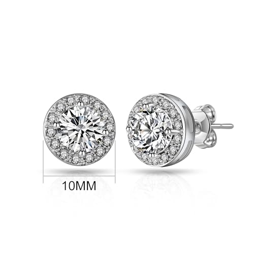 Orecchini Halo placcati in argento creati con