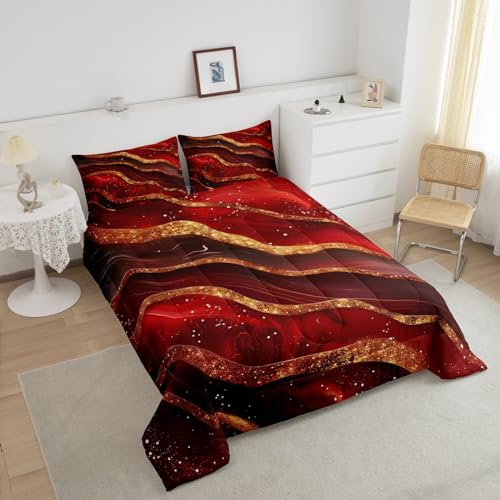 Housse de couette géométrique dorée pour protéger un insert de couette et décorer le lit - 4