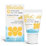 BioGaia Immune Active Baby Probiotic Drops + Vitamin D | for Babies & Toddlers 0-36 Months | Supports Digestive & Immune Health | Allergen, Dairy, Soy & Gluten Free | 50 Day Supply