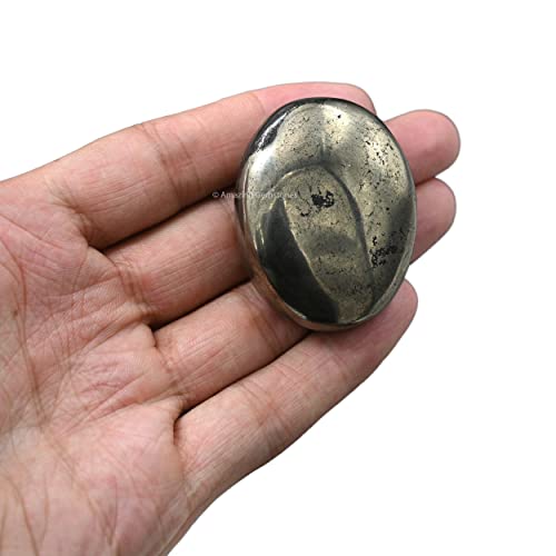 Image of Amazing Gemstone Pyrite Crystals and Healing Stones - Large Palm Stone Crystals Piedra, Crystal for Good Luck, Positive Energy, Meditation - Unique Stocking Stuffers and Birthday Gifts for Women, Men
