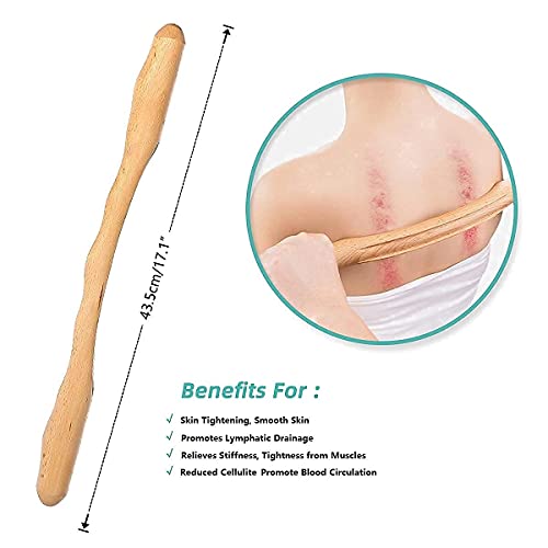 Fanwer Wooden Gua Sha Massage Tools, Wood Massage Tools Wood Therapy Massage Tools Lymphatic Drainage Tool, Wood Guasha Tool For Anti Cellulite, Muscle Pain Release, Maderotherapy #TOP4