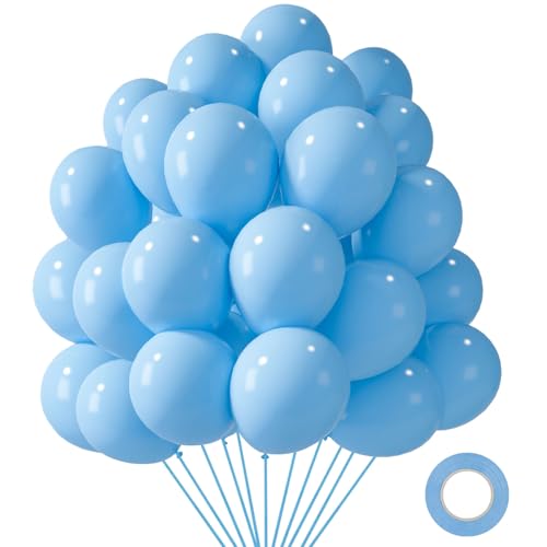 LOVESTOWN 110 PCS Light Blue Balloons, 12 Inch Bright Light Blue Latex - image 1