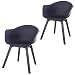 Produktbild Damiware Romeo Gartenstuhl/Balkonstuhl aus Kunststoff (Polypropylen) in Schwarz | 2er Set Gartenstühle | Moderne Essstühle/Sessel für den Garten