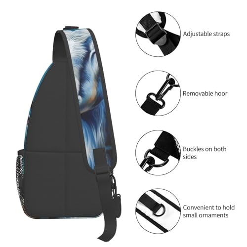 Bolso Sling Unisex con Estampado de Cabra Azul miniatura 4