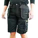 Tool Monkey Dewalt Trade Work Shorts with Pro-Stretch Fabric and Holster Pockets (UK, Waist, 32, Regular, Regular, Black)