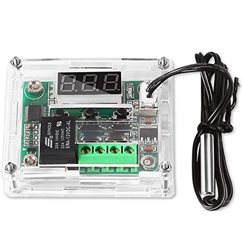 Greluma 1 Pièces Module régulateur de température 12 V avec boîtier,Module de Thermostat Numérique à Affichage XH W1209 avec Sonde NTC Etanche