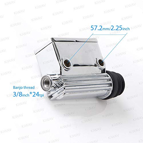 Kiwav Rear Master Cylinder Brake 5/8 Inch Bore Chrome Billet Compatible For Harley-Davidson Oem# 42453-82A 42454-82 #TOP7