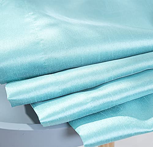 Image of GYROHOME Faux Silk Blackout Curtains, Fully Lined Solid Color Window Treatment Drapes for Bedroom and Living Room Thermal Insulated Grommet Top Room Darkening Drapes, (Aqua Blue,46x90inch, 2 Panels)