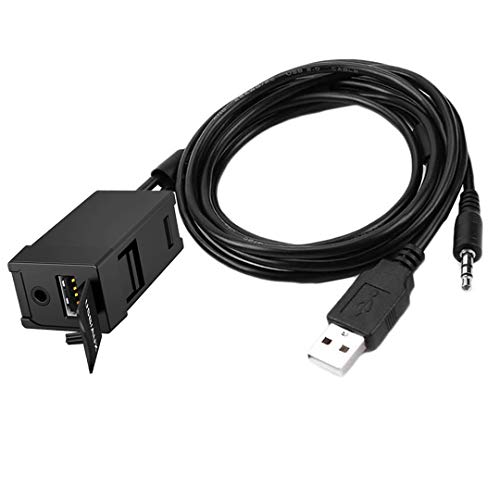 CHELINK USB AUX Flush Mount - Car Dashboard Panel Jack Extension Cable Compatible with Toyota, 3.5mm & USB AUX Extension Mount Socket(Size: 1.29 X 0.86 X 2 inches) by CHELINK - Used condition - Image 9