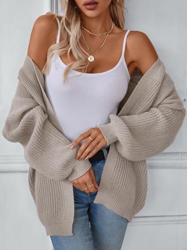 Image of ALLOVIN Womens Open Front Chunky Knit Cardigan, Oversized Soft Long Sleeve Sweater for Spring Fall 2025