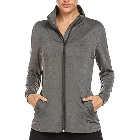 Chaqueta deportiva ADOME de manga larga para mujer con cremallera completa Cover