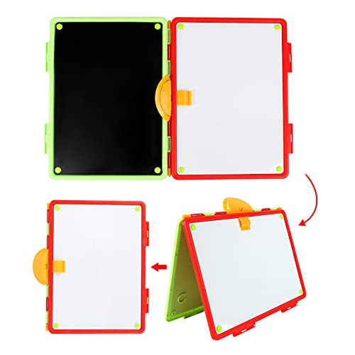 deAO Kinderkunst tekening, Doodle tafelblad 2in1 dubbelzijdige planken - schoolbord en magnetisch whiteboard met krijt… - Afbeelding 4