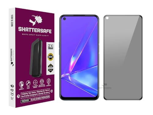 Image of Anti-Spy Privacy Tempered Glass Compatible For Oppo A52 / A53 5G / A54 5G / A55 5G / A74 5G / A92 / A93 5G [Pack of 1]. Anti-Scratch, Edge-to-Edge Protection With Easy Installation Kit.