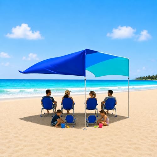 Toldo de playa 10 x 10 pies Wind-Propelled silencioso con UPF 50+ para 7 personas 2