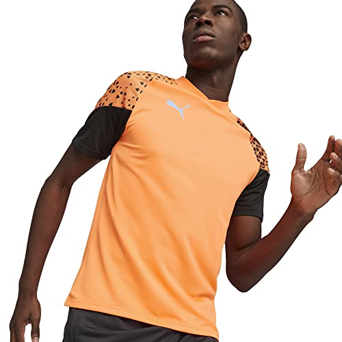 PUMA Men's Training Jersey, Ultra Orange-Black, Large