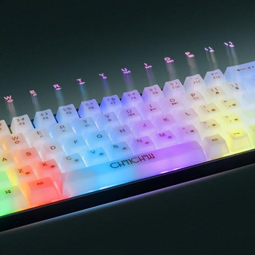 CHONCHOW Mini 60% Gaming Keyboard, Rainbow RGB Backlit 68 Keys Small Compact Keyboard, Transparent USB Wired Gaming Keyboards for Windows Laptop PC Mac Xbox PS4 PS5 Gamer