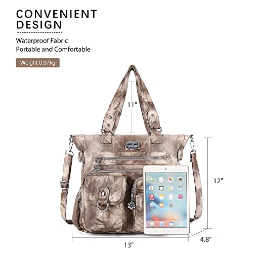 Image of Angelkiss Purses Handbags for Women PU Tote Satchel Bags for Women Pockets Shoulder Bags | PU