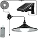 Lixada Solar Pendant Light - 3W Outdoor Hanging Solar Powered 4 LED Shed Lights 250lm Waterproof Pendant Lamp with Remote Control & Pull Cord for Garden Yard Patio Balcony Home Landscape