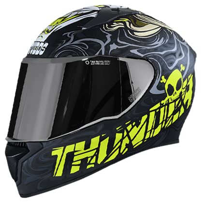 STUDDS Full FACE Helmet Thunder D9 with Mirror Visor MATT Black N5-L