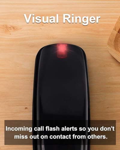 Image of Corded Wall Phone, Landline Phones for Seniors with Large Buttons, Office Desk Phone with Adjustable Loud Volume & Lighted Keypad, Durable Basic Design for Home, Black