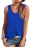 OFEEFAN Sleeveless Tops for Women Summer Baggy Boyfriend Tank Tops Beach Fashion Women's Clothing Blue XL