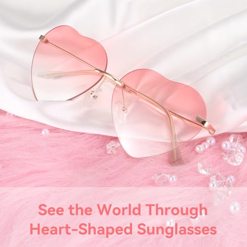 Dollger Heart Sunglasses Thin Metal Frame Lovely Heart Style for Women2