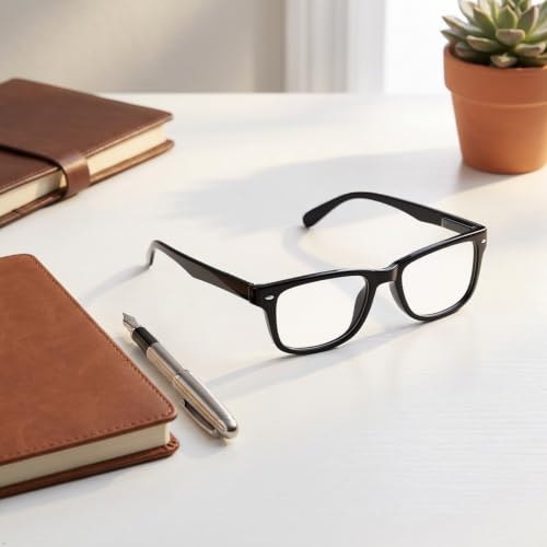 Image of Eyekepper Reading Glasses Men, Readers for Women, 3.50 Stylish Black