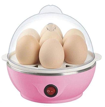 JessiJaden USA Electronic Egg Boiler Electric Boiler Steamer Poacher Egg Cooker |Multicolor | 7 Eggs | Single Layer Egg Boiler | Easy to use