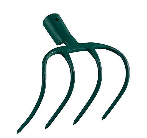 LEBORGNE - Croc à Fumier 4 Dents Douille Sans Manche - Outillage de Jardin - Crocs - Pour Griffage, Aération, Nivellement et Rassemblement Végétaux - Acier Forgé et Trempé