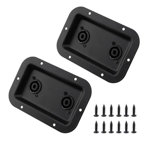 T Tulead Speaker Jack Plate Audio Dual Speakon Plates Iron,5.35"x3.5",Pack of 2 with Mounting Screws by T Tulead - Used condition - US$12.19