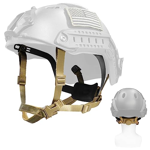 Yzpacc Tactical High Cut Helmet Chin Strap Adjustable Dial 4 Points Suspension System with Bolts and...