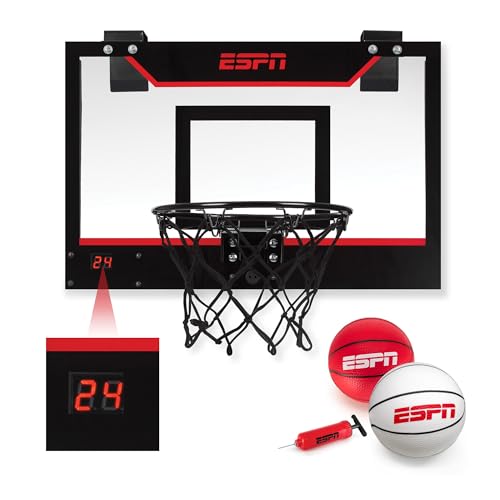 ESPN-Mini-Basketball-Hoop-Over-The-Door-Basketball-Hoop-with-Foldable-Breakaway-Rim-and-Ball-Return-Includes-2-Mini-Basketballs-and-Pump ESPN Mini Basketball Hoop Over The Door Basketball Hoop with Foldable Breakaway Rim and Ball Return Includes 2 Mini Basketballs and Pump