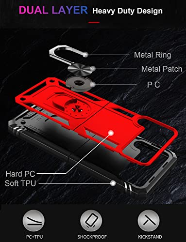Ikazz JSHI-GX-Z FLIP 3-6.7-RED For Galaxy Z Flip 3 Case,Military Grade Shockproof Heavy Duty Protective Phone Case Pass 16Ft Drop Test thumb #1